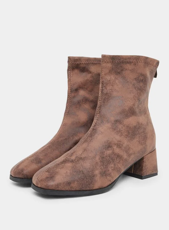 Take Two Women Brown Block Heel Ankle Boots